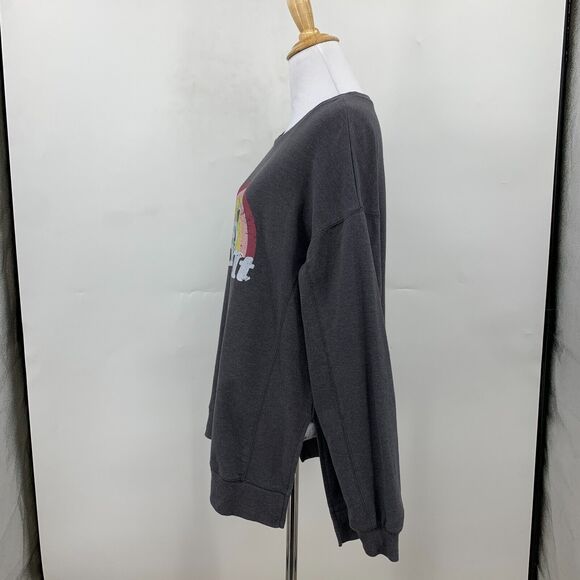 Wildfox Easy Does It Rainbow Sweatshirt Womens M Long Sleeve Pullover Split Hem - Picture 3 of 11